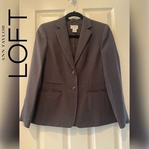 LOFT ANN TAYLOR PETITE 2 Button Gray Blazer